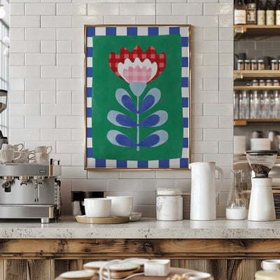 Floral Design with Bold Geometric Shapes - Stretched Canvas, Poster or Fine Art Print I Heart Wall Art