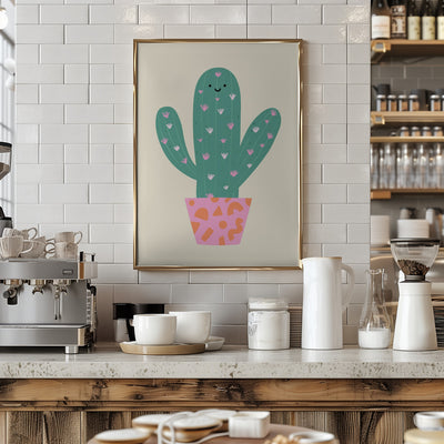 Happy Cactus - Stretched Canvas, Poster or Fine Art Print I Heart Wall Art