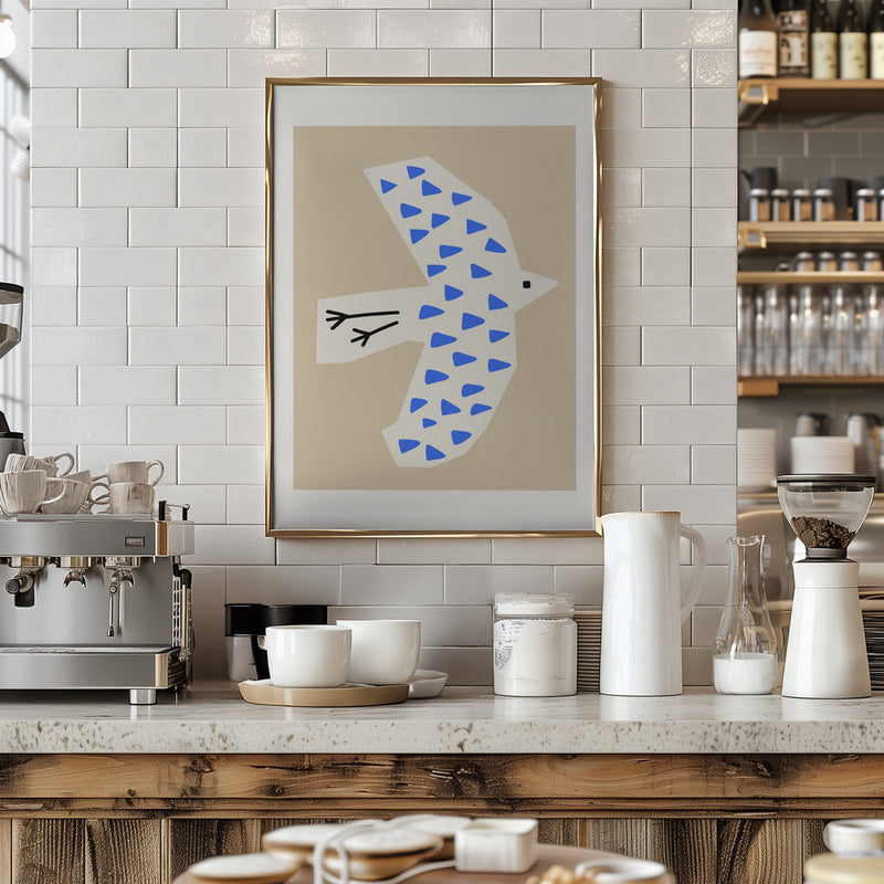 Bird Latte - Stretched Canvas, Poster or Fine Art Print I Heart Wall Art