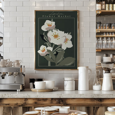 Flower Market London Hellebore - Stretched Canvas, Poster or Fine Art Print I Heart Wall Art