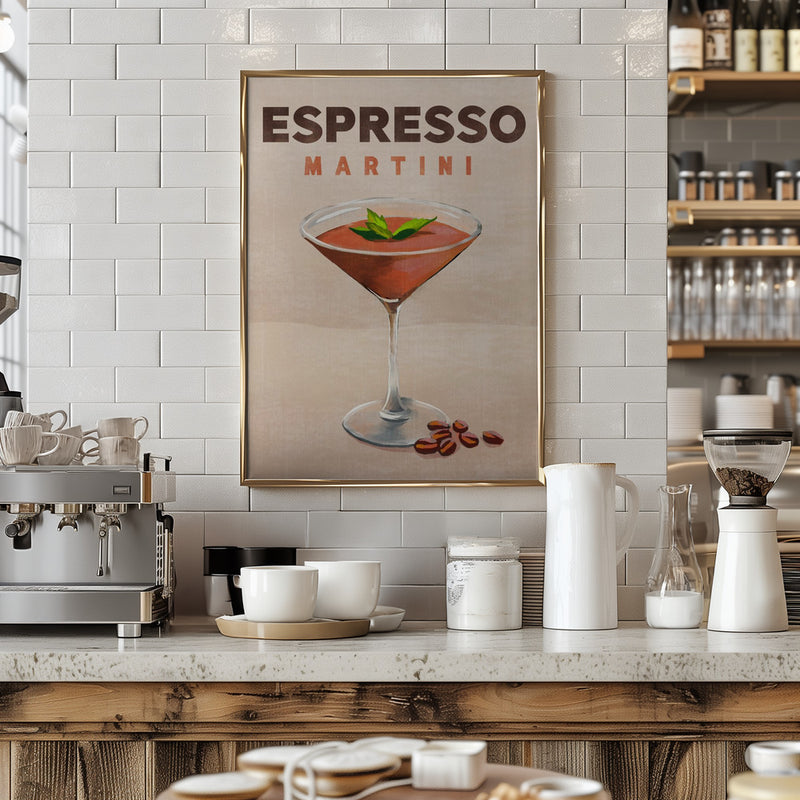 Espresso Martini Cocktail Bar Decor - Stretched Canvas, Poster or Fine Art Print I Heart Wall Art