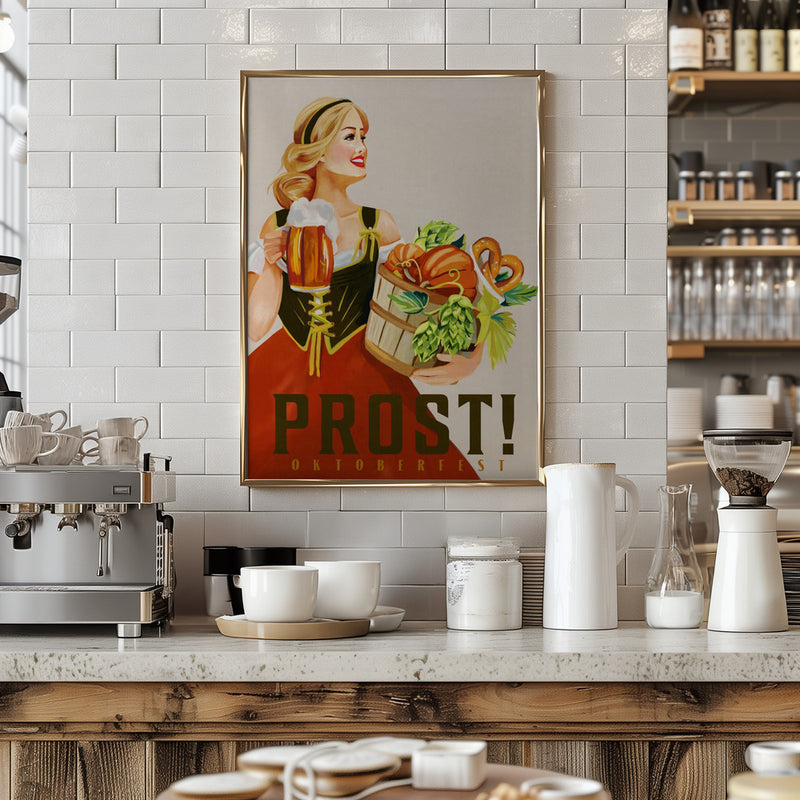 Prost Oktoberfest - Stretched Canvas, Poster or Fine Art Print I Heart Wall Art