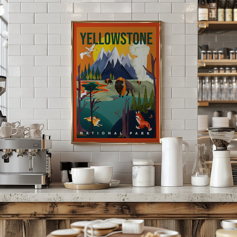 Yellowstone National Park Travel Art - Stretched Canvas, Poster or Fine Art Print I Heart Wall Art