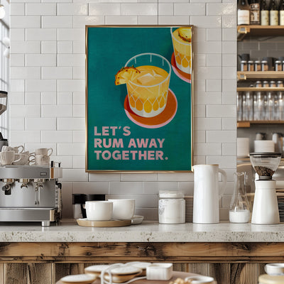 Rum Away Beach Bar Cocktail Art - Stretched Canvas, Poster or Fine Art Print I Heart Wall Art