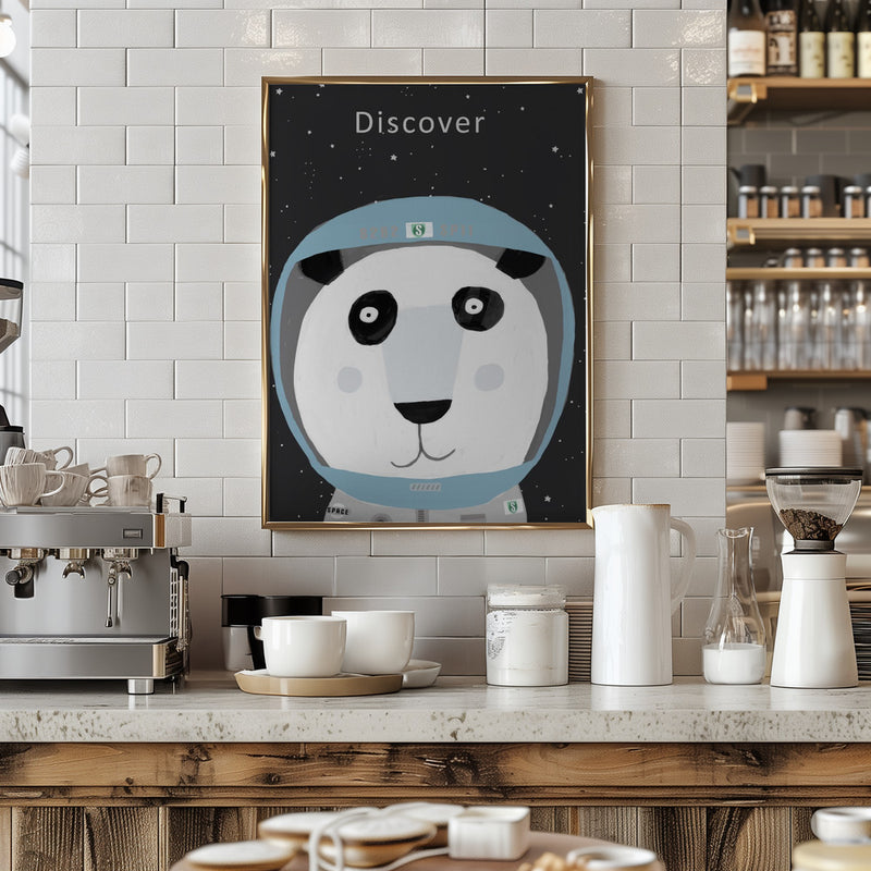 Discover Space with Cute Panda Spaceman by Artist Carla Daly - Stretched Canvas, Poster or Fine Art Print I Heart Wall Art