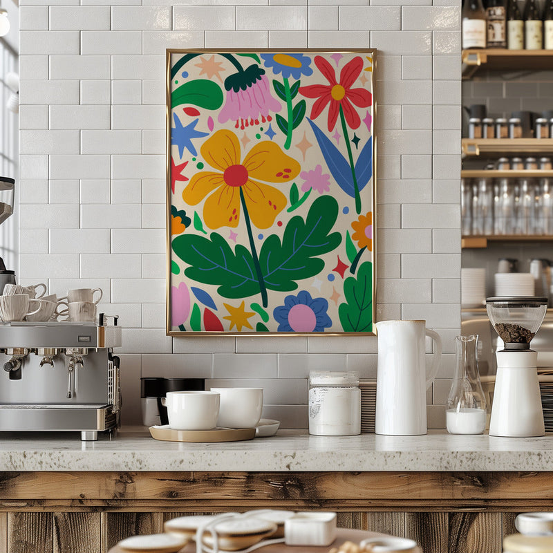 Flower Mixtape - Stretched Canvas, Poster or Fine Art Print I Heart Wall Art