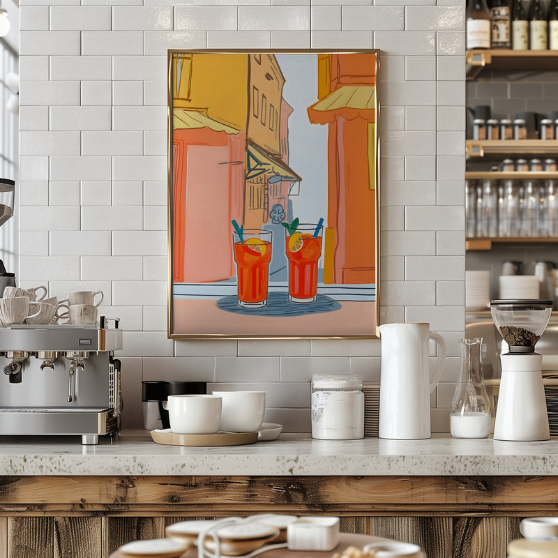 Two Aperols Please! - Stretched Canvas, Poster or Fine Art Print I Heart Wall Art