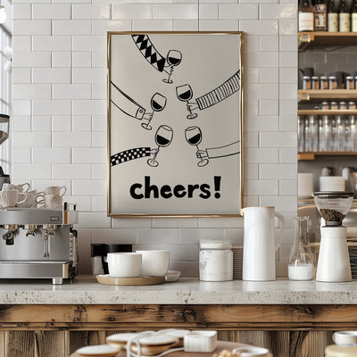 Cheers! Wine Celebration - Stretched Canvas, Poster or Fine Art Print I Heart Wall Art