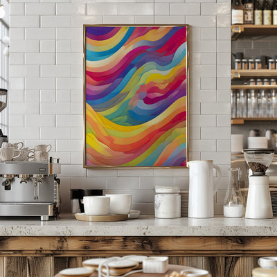 Rainbow Waves - Stretched Canvas, Poster or Fine Art Print I Heart Wall Art