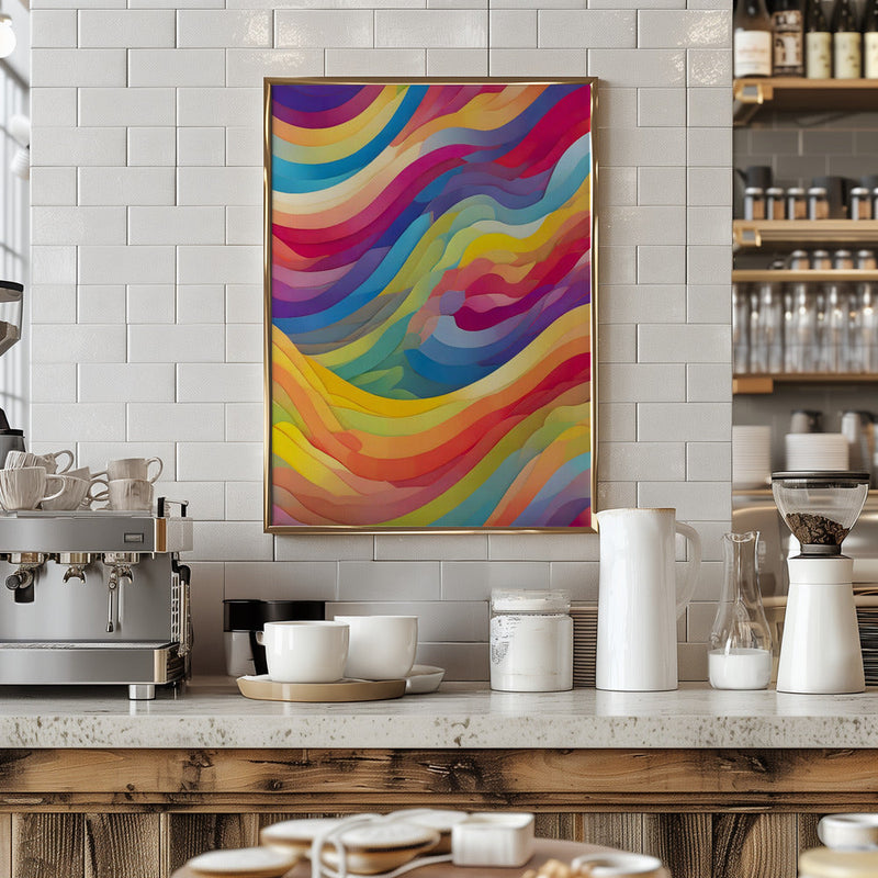 Rainbow Waves - Stretched Canvas, Poster or Fine Art Print I Heart Wall Art