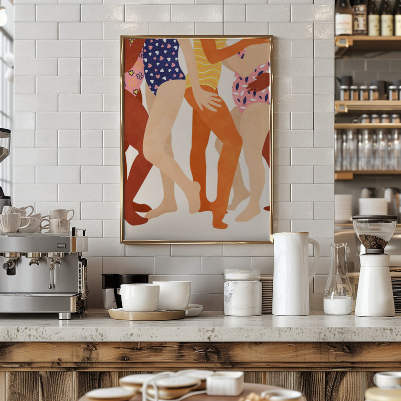Joyful Swimmers - Stretched Canvas, Poster or Fine Art Print I Heart Wall Art