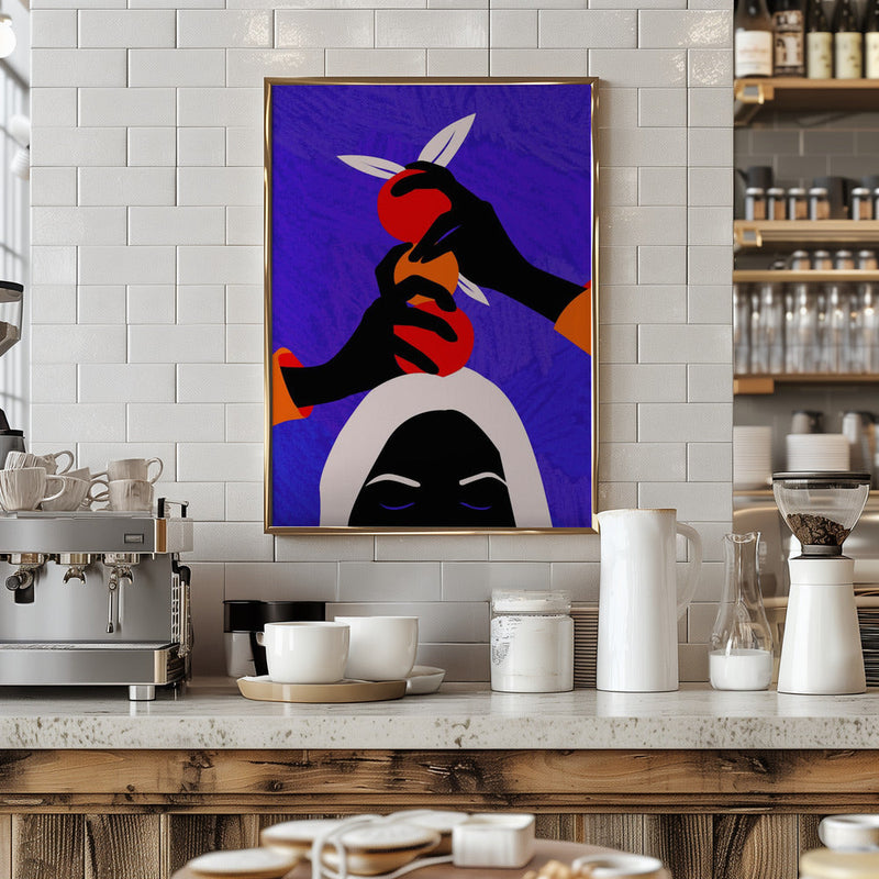 Hands On Orange - Stretched Canvas, Poster or Fine Art Print I Heart Wall Art