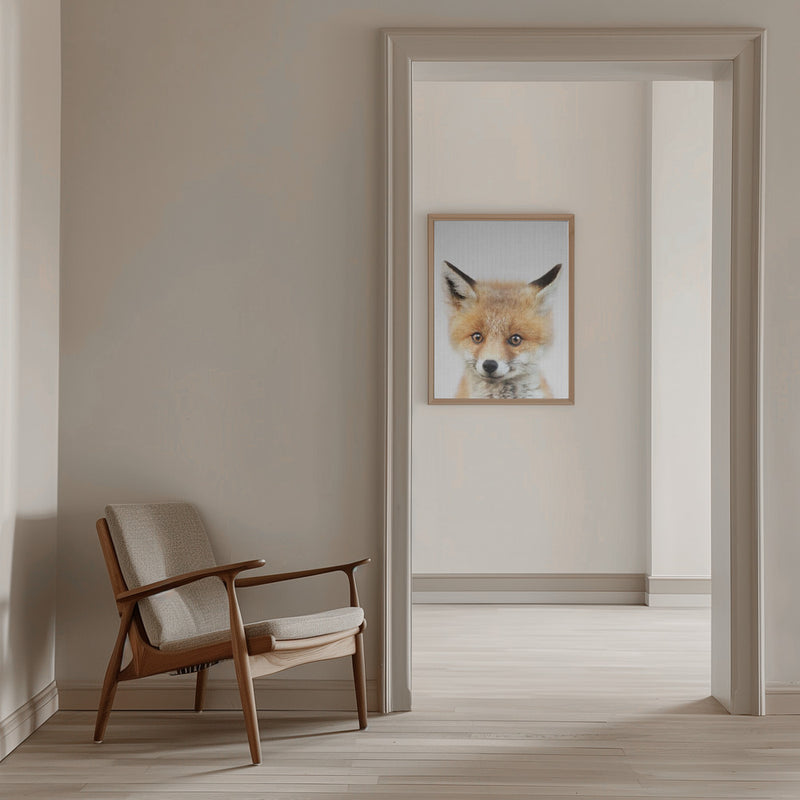 Peekaboo Baby Fox - Stretched Canvas, Poster or Fine Art Print I Heart Wall Art