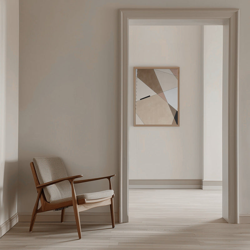 Geometric Beige art - Stretched Canvas, Poster or Fine Art Print I Heart Wall Art
