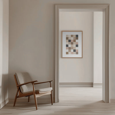 Geometric Pattern of Muted Earthy Tones - Stretched Canvas, Poster or Fine Art Print I Heart Wall Art