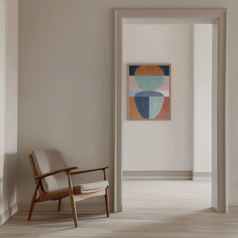 Geometric Shapes In Muted earth tones - Stretched Canvas, Poster or Fine Art Print I Heart Wall Art
