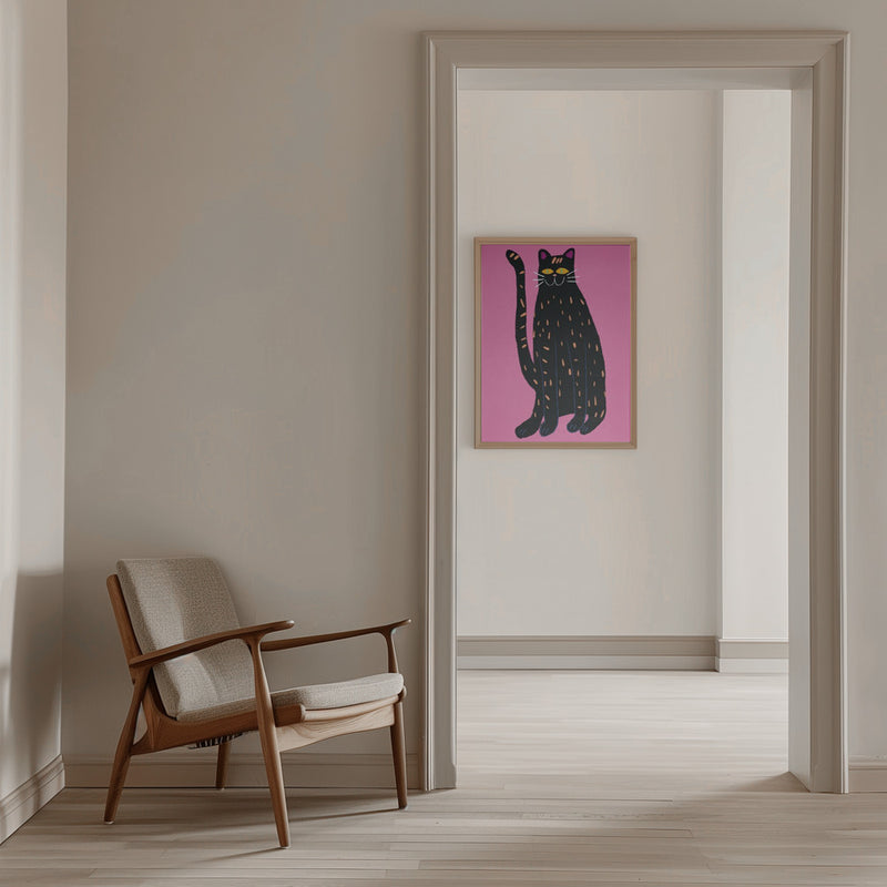 Black cat - Stretched Canvas, Poster or Fine Art Print I Heart Wall Art