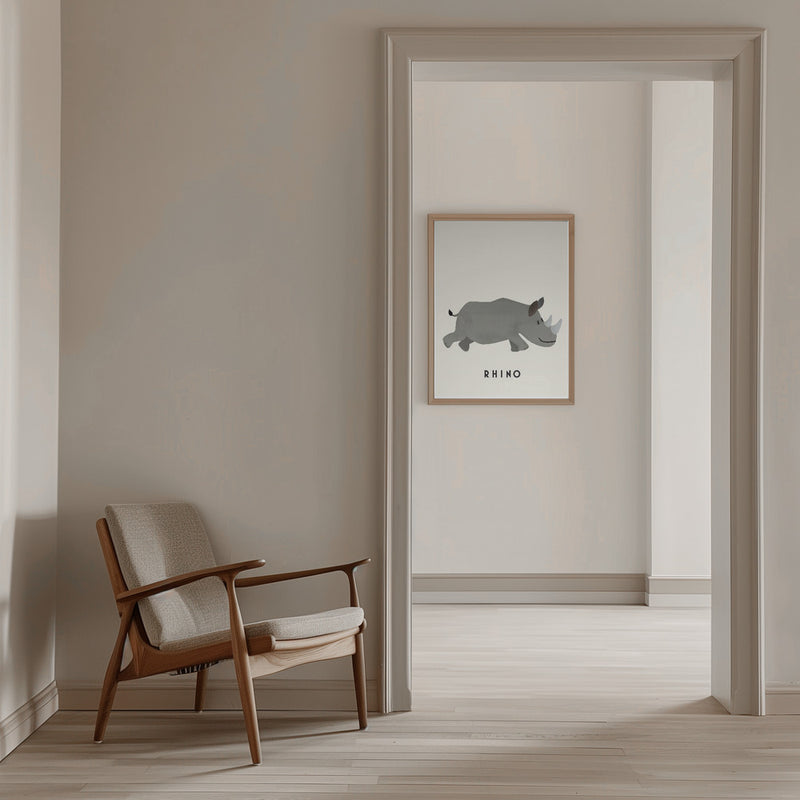 Rhino - Stretched Canvas, Poster or Fine Art Print I Heart Wall Art