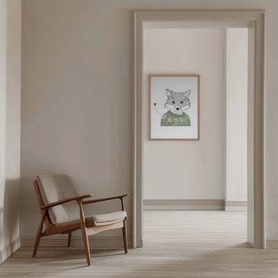 Furry Fox - Stretched Canvas, Poster or Fine Art Print I Heart Wall Art