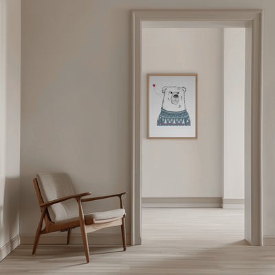 Winter Bear - Stretched Canvas, Poster or Fine Art Print I Heart Wall Art