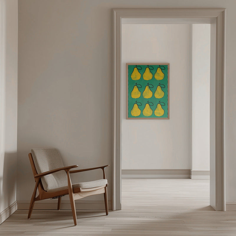 Pear Grid Harmony - Stretched Canvas, Poster or Fine Art Print I Heart Wall Art