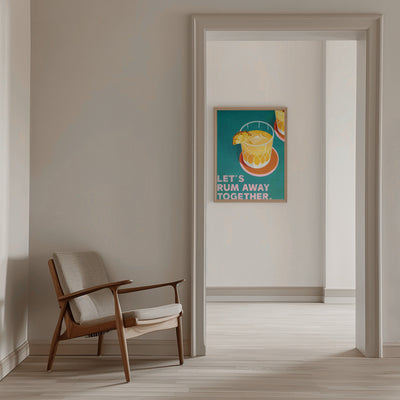 Rum Away Beach Bar Cocktail Art - Stretched Canvas, Poster or Fine Art Print I Heart Wall Art