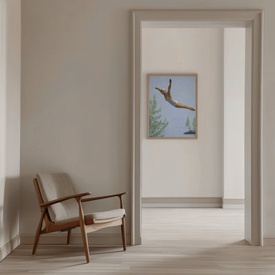 Diver With Trees - Stretched Canvas, Poster or Fine Art Print I Heart Wall Art