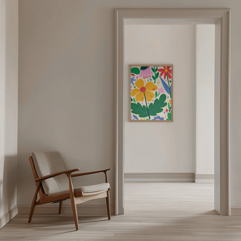 Flower Mixtape - Stretched Canvas, Poster or Fine Art Print I Heart Wall Art