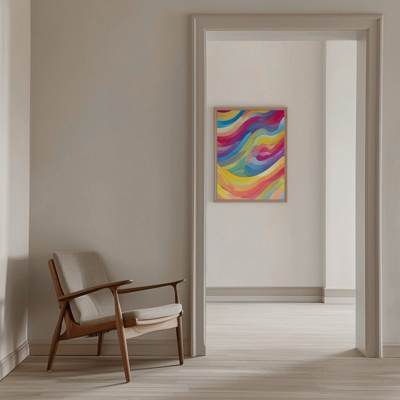 Rainbow Waves - Stretched Canvas, Poster or Fine Art Print I Heart Wall Art