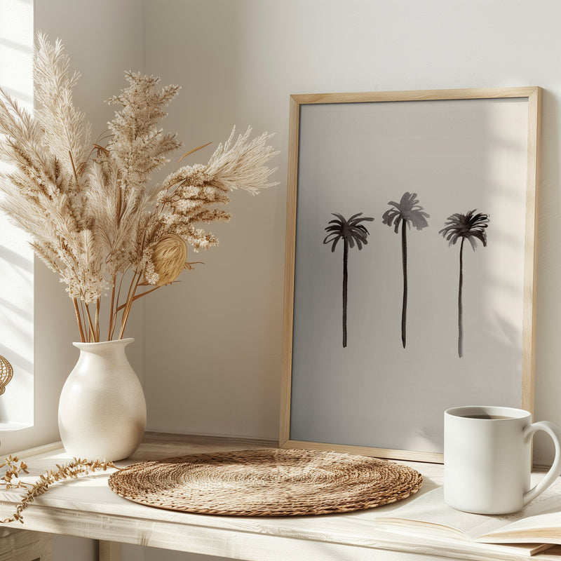 Palm Trees Ink - Stretched Canvas, Poster or Fine Art Print I Heart Wall Art