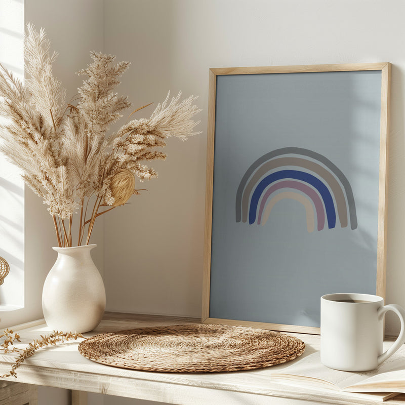 Rainbow Blue - Stretched Canvas, Poster or Fine Art Print I Heart Wall Art