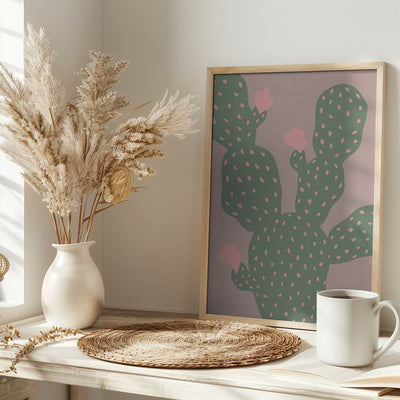 Green Cactus - Stretched Canvas, Poster or Fine Art Print I Heart Wall Art