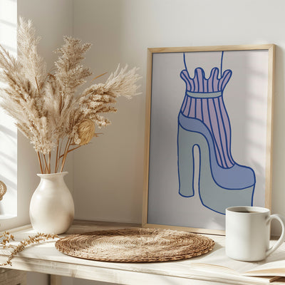 Blue Heel - Stretched Canvas, Poster or Fine Art Print I Heart Wall Art