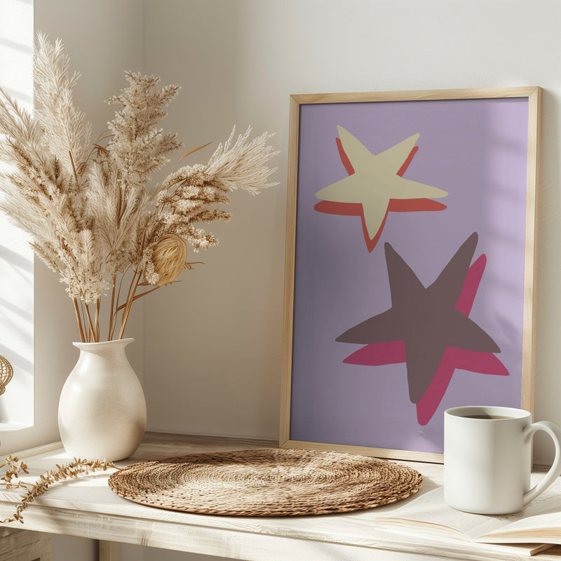 Lilac Star - Stretched Canvas, Poster or Fine Art Print I Heart Wall Art