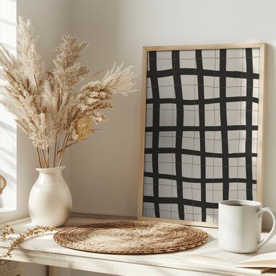 Black Grid - Stretched Canvas, Poster or Fine Art Print I Heart Wall Art