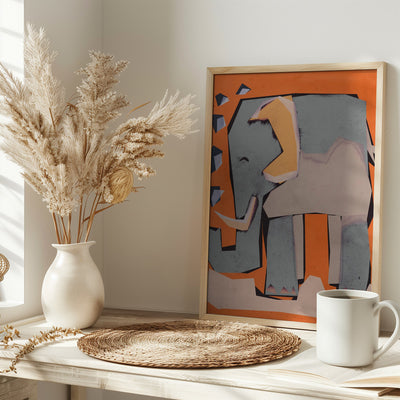 Happy Elephant - Stretched Canvas, Poster or Fine Art Print I Heart Wall Art