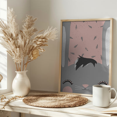 Little Bunny (pink) - Stretched Canvas, Poster or Fine Art Print I Heart Wall Art