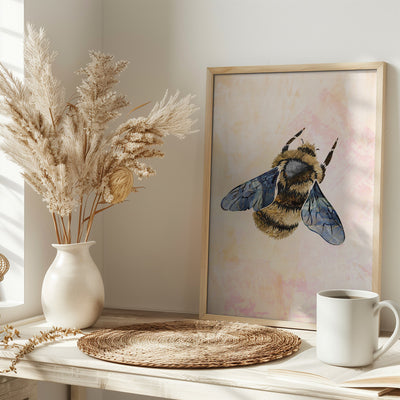 Rustic bee - Stretched Canvas, Poster or Fine Art Print I Heart Wall Art