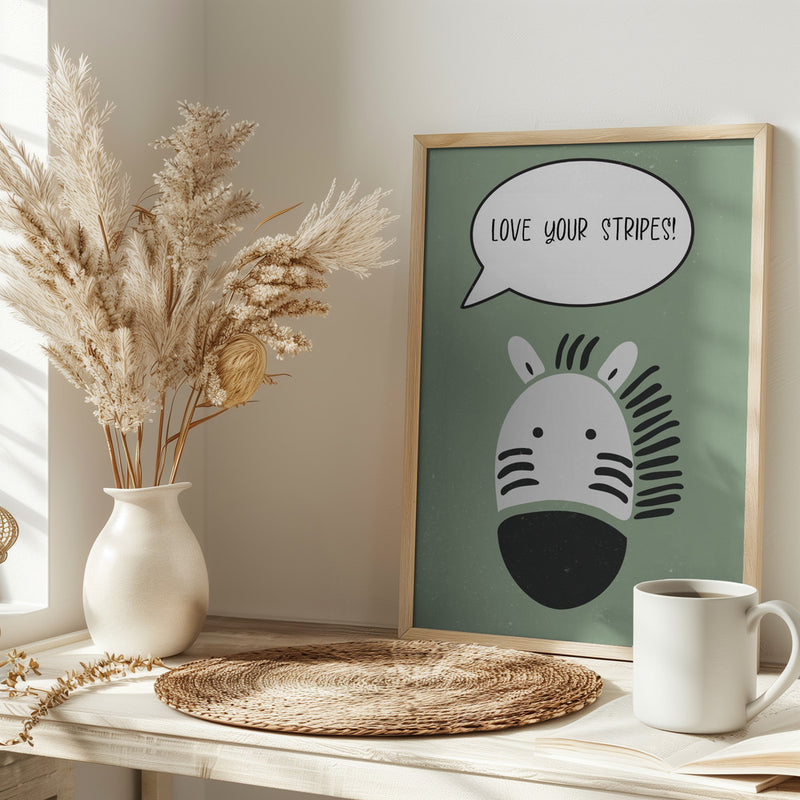 Zebra nursery print - Stretched Canvas, Poster or Fine Art Print I Heart Wall Art