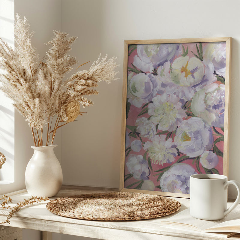 Kinsly painterly bouquet - Stretched Canvas, Poster or Fine Art Print I Heart Wall Art