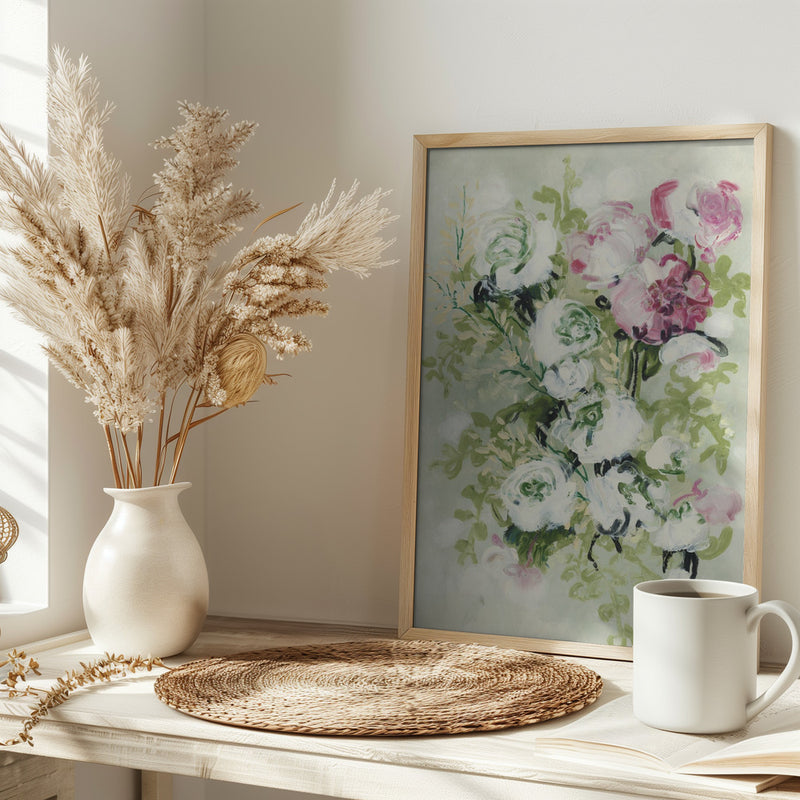 Haneul painterly bouquet - Stretched Canvas, Poster or Fine Art Print I Heart Wall Art