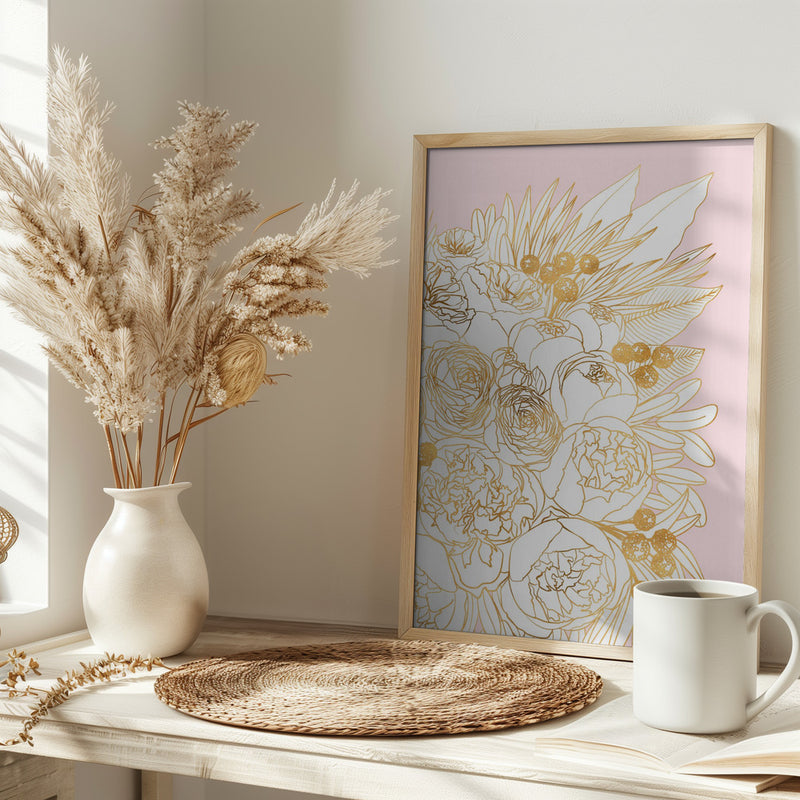 Rekha floral art pair (right) - Stretched Canvas, Poster or Fine Art Print I Heart Wall Art