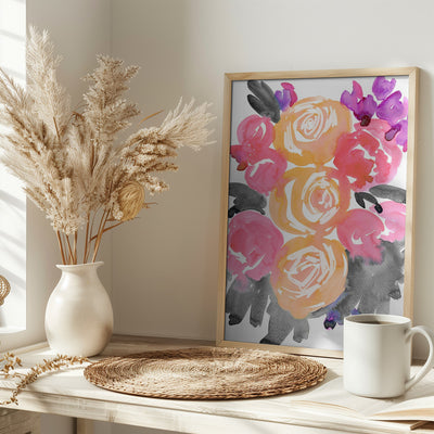 Olympe florals I - Stretched Canvas, Poster or Fine Art Print I Heart Wall Art