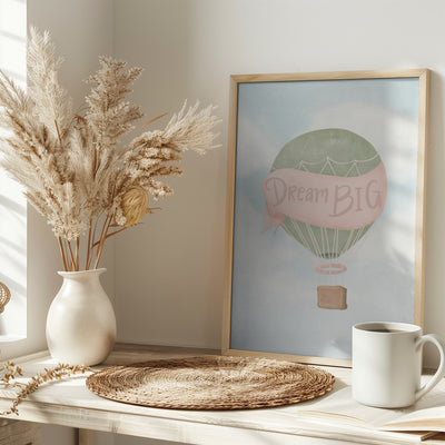 Dream Big Pink - Stretched Canvas, Poster or Fine Art Print I Heart Wall Art