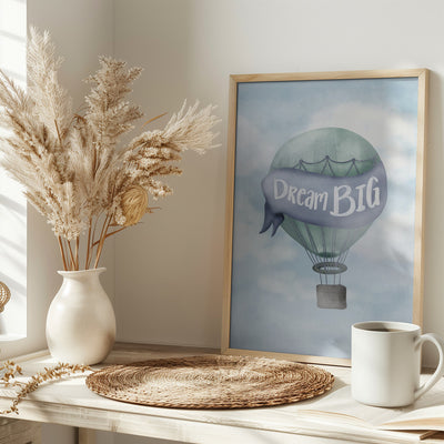 Dream Big Blue - Stretched Canvas, Poster or Fine Art Print I Heart Wall Art