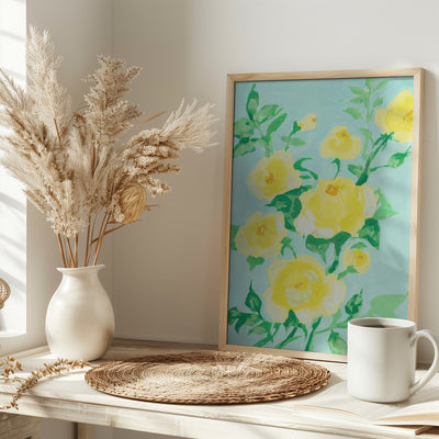 Lemon Roses - Stretched Canvas, Poster or Fine Art Print I Heart Wall Art