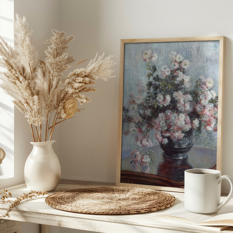 Chrysanthemums - Stretched Canvas, Poster or Fine Art Print I Heart Wall Art