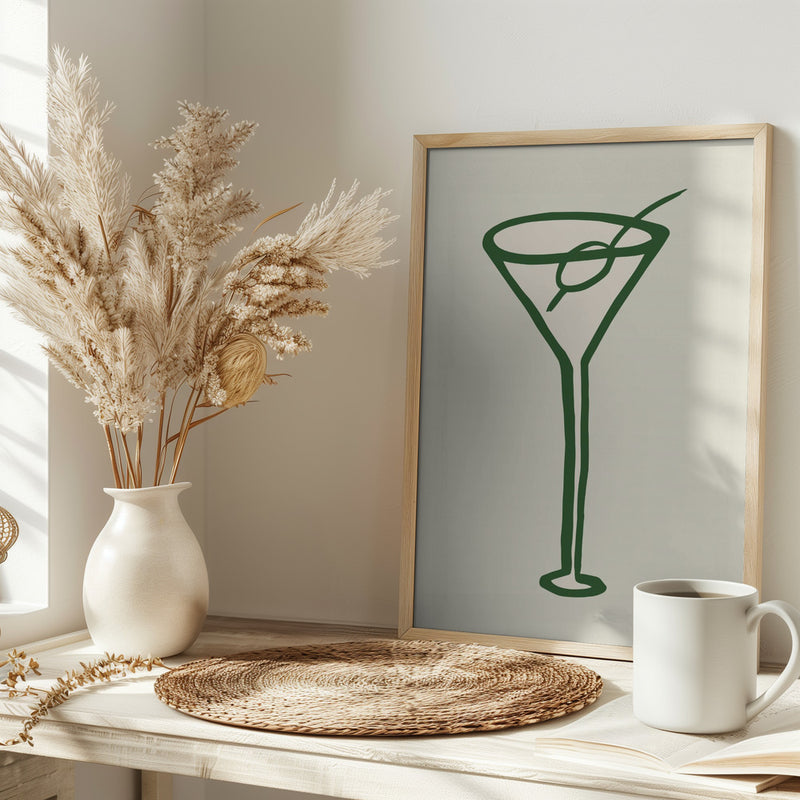 Cocktail Green - Stretched Canvas, Poster or Fine Art Print I Heart Wall Art