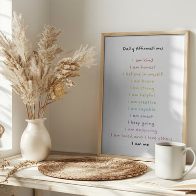 Children's affirmations emotions print 3 - Stretched Canvas, Poster or Fine Art Print I Heart Wall Art