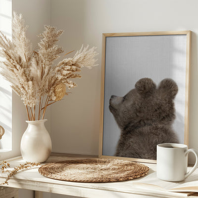 Peekaboo Baby Bear Back - Stretched Canvas, Poster or Fine Art Print I Heart Wall Art